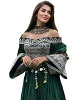 Robe tribale afghane à manches cloche Robe afghane à col haut faite à la main avec touche traditionnelle