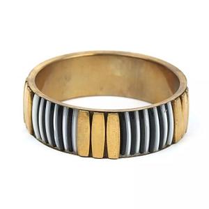 Bracelet jonc en or éthiopien de créateur Bracelet jonc élégant en laiton plaqué or 24 carats moderne - Product Image 1