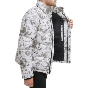 Chaqueta de lona con capucha de invierno para hombre, a prueba de viento, impermeable, de nailon, con cierre de cremallera ligera y brillante, estilo callejero - Product Image 3