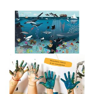Tablero de Dibujo de Cartón de 60x40cm con Diseño de Mundo Submarino, Juguete de Pintura DIY para Niños, Tapete de Escritorio Educativo y Divertido - Product Image 3