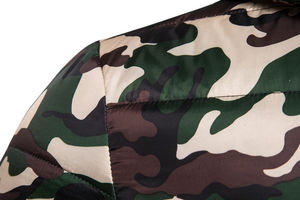 Chaqueta acolchada con capucha y cuello levantado de lona para exteriores para hombre, diseño personalizado, de secado rápido, transpirable, para invierno - Product Image 3