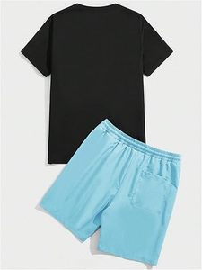 <b>Summer</b> New <b>Men</b> T <b>Shirt</b> and Short Set Short Sleeve Solid Male Set <b>Men's</b> Brand Clothing Two Pieces Sets Male <b>Men's</b> T-<b>Shirts</b> 2025 - Product Image 2