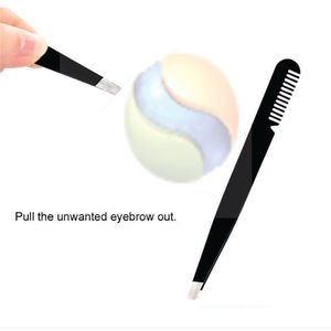 Pince à épiler en acier inoxydable de haute qualité, personnalisée, à pointe inclinée, outils de maquillage - Product Image 3