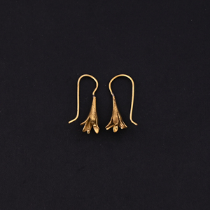 Pendientes de Moda de Latón Chapado en Oro con Diseño de Pétalos de Lujo para Mujer - Product Image 2