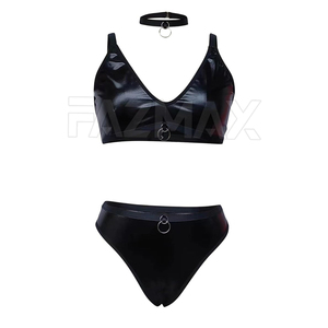 Custom Made Workout <b>Leather</b> Bra <b>Pantie</b> Wear New Arrival Best Price Women <b>Leather</b> Bra <b>Pantie</b> Customized Club Wear - Product Image 2