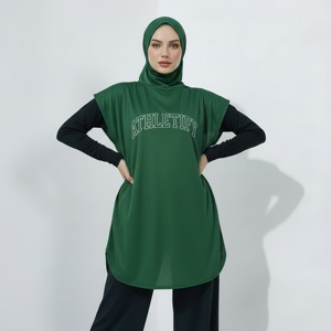Vestido Deportivo Holgado y Modesto Islámico para Mujer, Túnica Larga con Hiyab, Tela Ligera para Gimnasio, Fitness, Yoga y Entrenamiento - Product Image 1