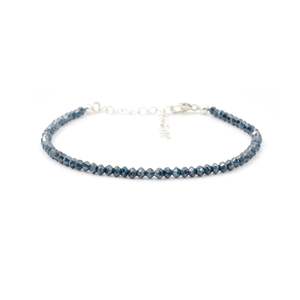 Blue 3.1-3.3MM Faceted Rondelle Diamond <b>Beaded</b> <b>Bracelet</b> with 18K Gold Plating Cute Style for Gift - Product Image 1