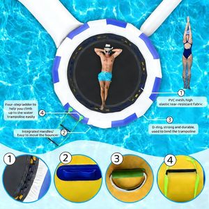 Trampolín Acuático Inflable de 10 Pies para Diversión de Verano, Flotador con Tobogán y Tubos de Equilibrio para Niños y Adultos, Ideal para Lagos, Piscinas y Océanos - Product Image 3