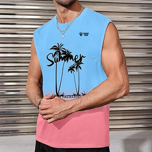 Meilleures ventes T-shirts sans manches pour hommes Nouveau design Chemises sans manches à la mode pour adultes - Product Image 3