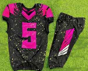 Uniforme de fútbol americano personalizado de alta calidad unisex conjuntos de manga corta con características transpirables de talla grande y logotipo personalizado - Product Image 2