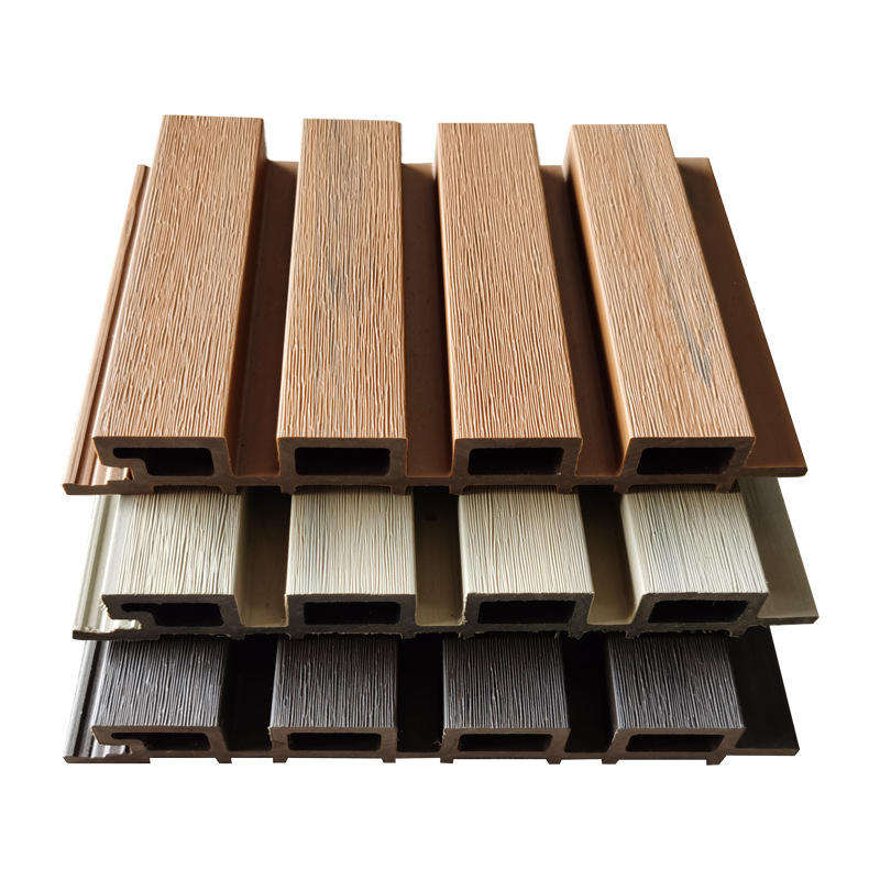 Modern WPC PVC Co-Extrusion Fireproof Waterproof Fluted 3D Outdoor Wall ...