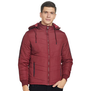 Vente en gros de doudounes grande taille de haute qualité pour hommes, vêtements d'hiver à capuche avec logo personnalisé, tissu en toile coupe-vent enduit - Product Image 1