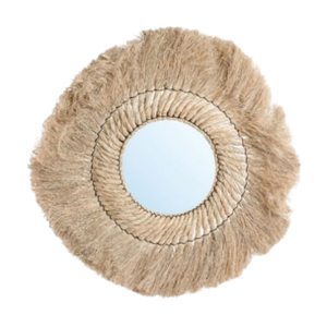 Espejo Redondo de Pared de Ratán con Borlas, Decoración Bohemia Ecológica para el Hogar, para Sala de Estar Interior, Ramadán, Aniversario - Product Image 1