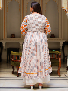 Anarkali kurta ผ้านุ่มพิมพ์ลายดอกไม้สวมใส่สบายหรูหราแบบดั้งเดิมอินเดียสไตล์สำหรับใช้ในชีวิตประจำวันสวมใส่ในช่วงฤดูร้อน - Product Image 2