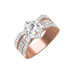 Anillos de compromiso de diamante de laboratorio de corte brillante redondo elegante vintage certificado 10K 14K 18K oro rodio plateado con certificado IGI - Product Image 1