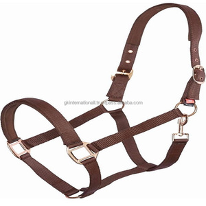Halter de caballo de nailon de doble capa de alta calidad, forro de neopreno suave, accesorios de oro rosa de lujo, Halter de Carreras de Caballos de nailon personalizado - Product Image 3