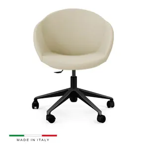 En kaliteli İtalyan döner sandalye 4 veya 5 yıldız tabanı toplantı sandalye tekerlekler kumaş veya eko deri
