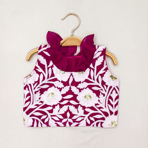 Lehenga Choli Shoryam de fête haut de gamme pour enfants, mode traditionnelle indienne pour filles, broderie florale marron, longueur au sol - Product Image 3