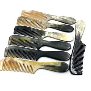 Peine de Cuerno de Buey Natural con Mango, Peine Profesional para Desenredar, Dientes Finos, Duradero, 100% Natural - Product Image 2