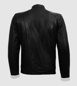 Veste en cuir pour hommes personnalisée de haute qualité Fashion Wear Veste noire Designer Vestes en cuir - Product Image 4