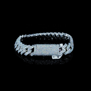 Pulsera de eslabones de cadena cubana de plata 925 de lujo personalizada IGI certificado VVS corte brillante diamante oro joyería fina para hombres y mujeres - Product Image 3