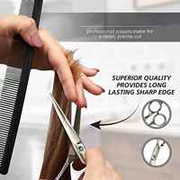 HEXA CARE 2 ans de garantie Ciseaux de coiffure professionnels à bord droit Ciseaux de coiffure à lame en acier inoxydable