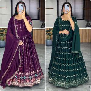 Nuevo diseñador Amazing color Festival Wear Heavy Georgette con bordado Kurti y Dupatta Fabricante DE LA India - Product Image 2