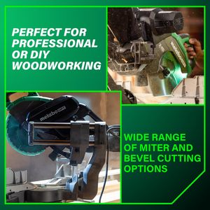 Sierra ingletadora deslizante de doble bisel de 12 pulgadas, velocidad sin carga de 4000 RPM, rango de biselación izquierda/derecha de 45 grados, 9 detenciones de ángulos de inglete de precisión - Product Image 6