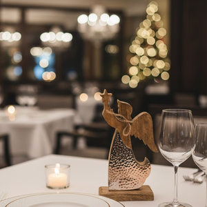 Elegante Adorno Navideño Artesanal para Árbol de Navidad |   Adorno Decorativo Festivo de Metal de Aluminio Recubierto de Cobre para Mesa y Estante - Product Image 6