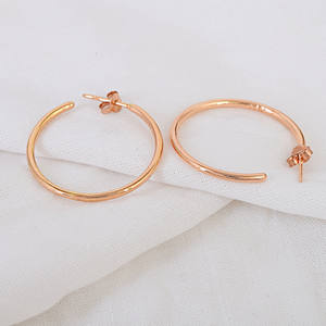 Boucles d'oreilles en argent Sterling 925, boucles d'oreilles en plaqué or, cerceaux en argent pour femmes, bijoux en plaqué or 18k, bijoux fins - Product Image 3