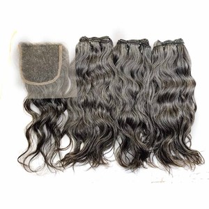 Extensiones de cabello humano indio crudo Virgen sin procesar sal pimienta HD cierres frontales de encaje 13*13*6*5*5 trama única de confianza - Product Image 1