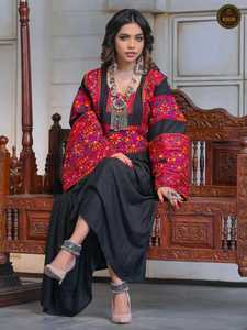High Quality Kuchi Tribal Bridal Frock Style Afghani Dress Set 3pcs Suit Ethnic Vintage Fashion Fancy Pashtun Dress Breathable - Product Image 3