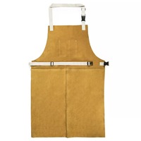Delantal de Soldadura de Cuero/PU Marrón Resistente al Calor de Alta Calidad, Personalizable con Logotipo, Tallas y Diseño a Medida - Kit de Delantal Duradero para Chef o Carnicero