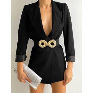 Ceinture élastique pour femme avec boucle en alliage d'or - Product Image 3