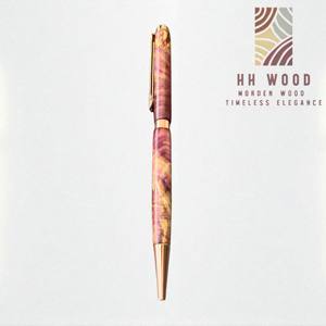 Luxury 0.7 mm Twist Ballpoint Pen Stabilized Wood High Quality Sign Pens Amethyst Collection Handmade Corporate <b>Gifts</b> - Product Image 6