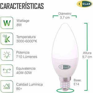 Bombilla LED E14 8W Paquete de 10 - Product Image 1