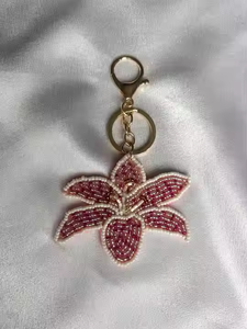 Festival broderie perlée porte-clés à la main fermeture éclair breloque perles de rocaille broderie porte-clés cadeau avec accepter par la mode glowin - Product Image 5