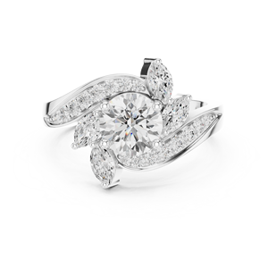 Bijoux dorés Chroma Bague de mariage 10K pour femme avec grosse pierre - Product Image 4