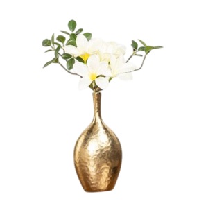 Lujoso florero hecho a mano de Metal dorado, hierro de la más alta calidad para decoración de oficina y boda para contenedor decorativo de escritorio - Product Image 5