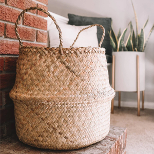 Cesta de algas marinas de tamaño personalizado del fabricante de Vietnam, fibra natural con asas, artesanía multifunción para almacenamiento - Product Image 5