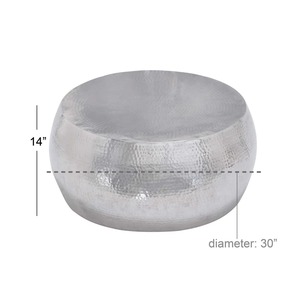 Table basse moderne en métal écologique avec placage nickel martelé pour la décoration de la maison, salon et tables d'appoint de hall - Product Image 6