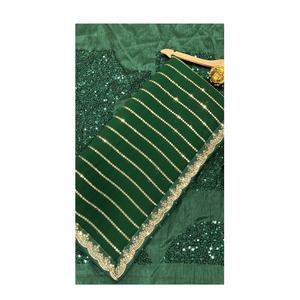 Diseño de lentejuelas en negrita Bollywood Silk Saree para adultos Tendencia en línea Ropa india y pakistaní - Product Image 1