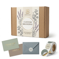Lot de boîtes rigides pour envoi postal avec pelliculage brillant, carte de remerciement, papier de soie, autocollant et gaufrage pour emballage de vêtements et de chaussures