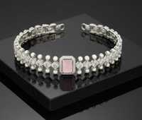 Bracelet à la mode en diamant américain Cz Full Stone Blanc Rhodium Polonais Élégant et élégant pour toutes les occasions