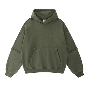 Sweat-shirt à capuche de qualité supérieure, extra chaud, 550 GSM, coupe ample, effet vieilli, poids lourd, pour homme, automne-hiver - Product Image 3