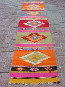Hermosas alfombras de corredor Kilim acolchadas geométricas tejidas a mano coloridas para la decoración del hogar y Camping - Product Image 2