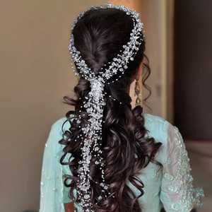 Bridella BHP538 Bandeau en cristal argenté avec fleurs en perles Ajustement confortable pour les mariages et les événements formels Design élégant Touming - Product Image 4