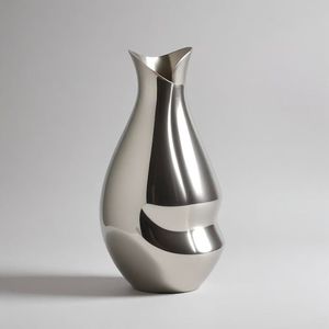 Vase à fleurs décoratif en aluminium avec finition polie forme cylindrique élégante parfaite pour la décoration moderne du salon et du couloir - Product Image 5