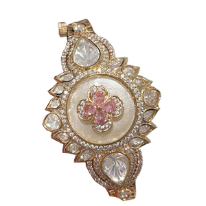 Wholesale Polki Style and AD <b>Bracelet</b>, Golden Plated Imitation Diamond <b>Bracelet</b>, Indian Ethnic Jewelry - Product Image 1