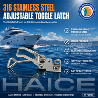 Loquet à levier réglable en acier inoxydable 316 pour armoire marine 4003, 72 mm, avec boucle, clip, fermoir et loquet de tirage, accessoires pour yacht et bateau
